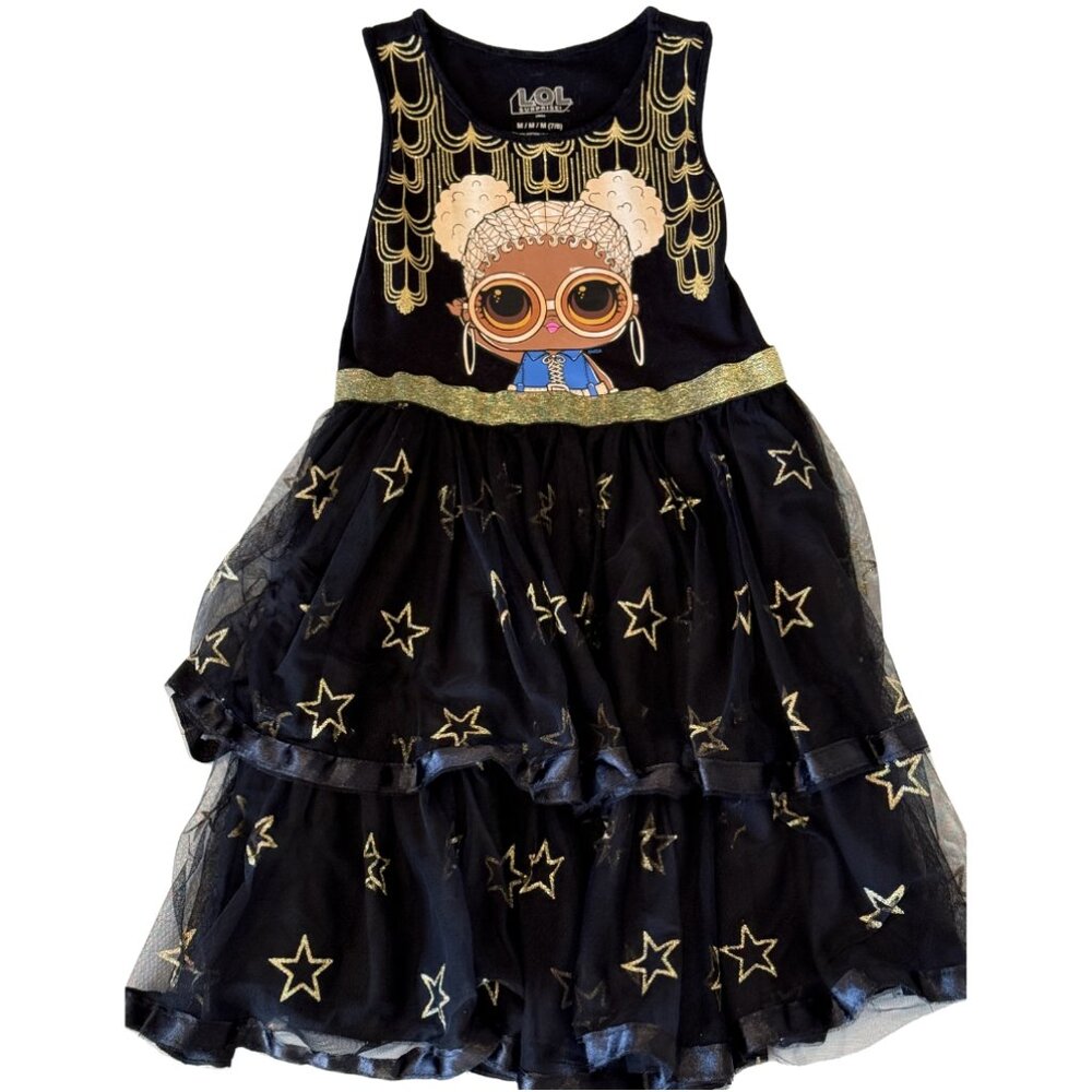 L. O. L. Surprise Black and Gold Lace Dress